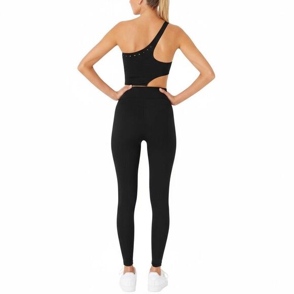 New Gigi C Cassie One Shoulder Cutout Jumpsuit Catsuit Black S - Picture 3 of 5